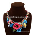 2015 newest design trendy colorful flower women's boho wholesale necklace